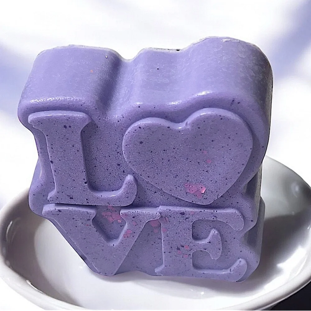 Vanilla handmade Soap 3x3in 6oz purple shea butter & coconut oil based